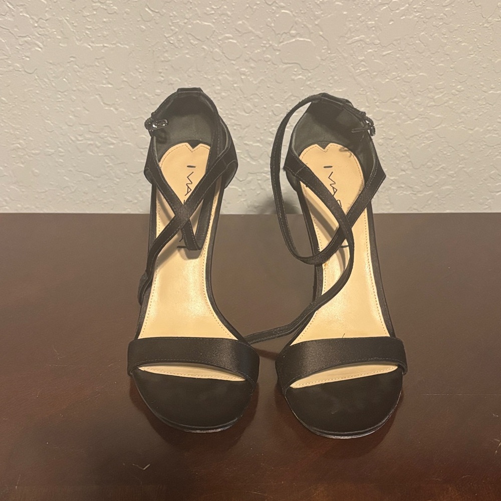 Via Spiga Black Strappy Heels